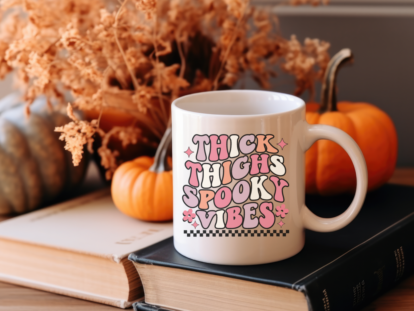 Thick Thighs & Spooky Vibes Coffee Mug