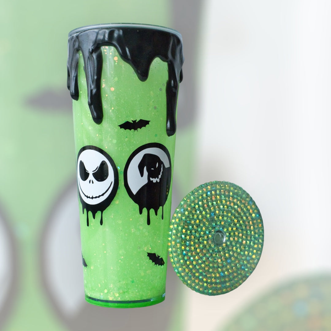 Glow in the Dark Oogie Boogie Snow Globe Tumbler