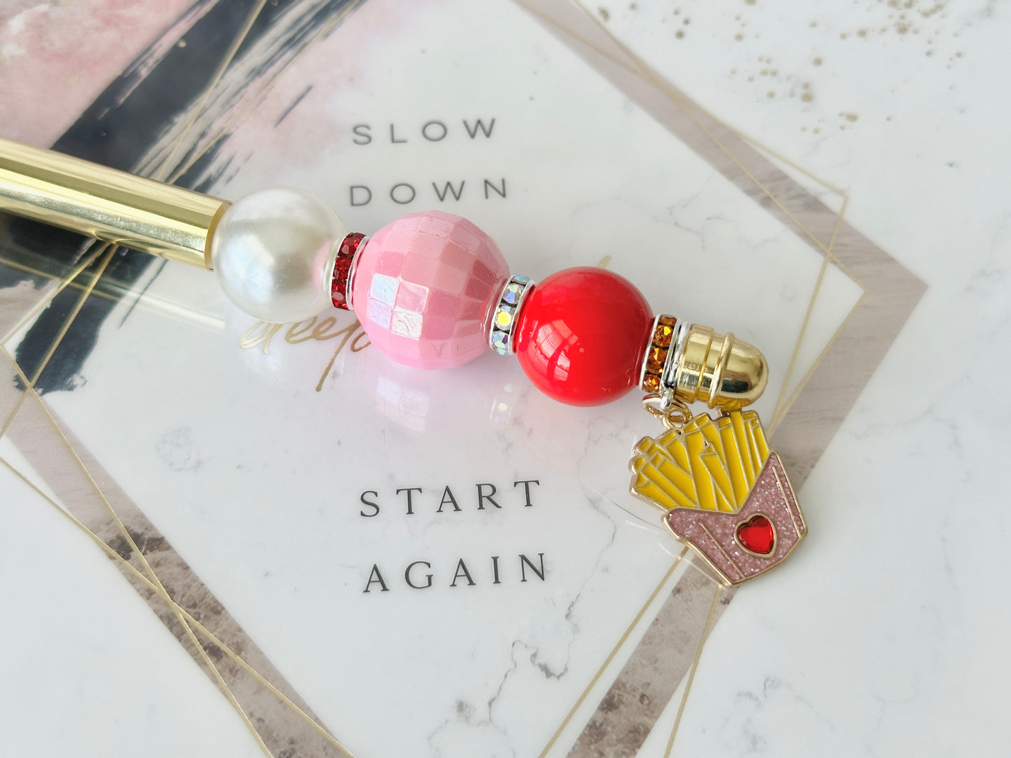 French Fry Beaded Pen