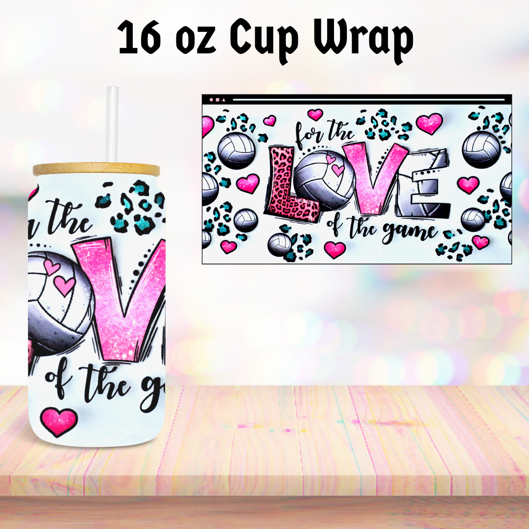 Volleyball Love 16oz Cup Wrap