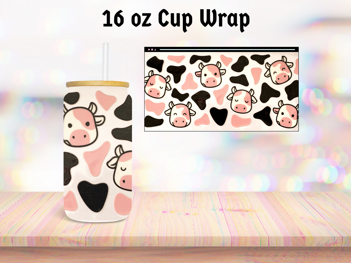 Cows 16oz Cup Wrap
