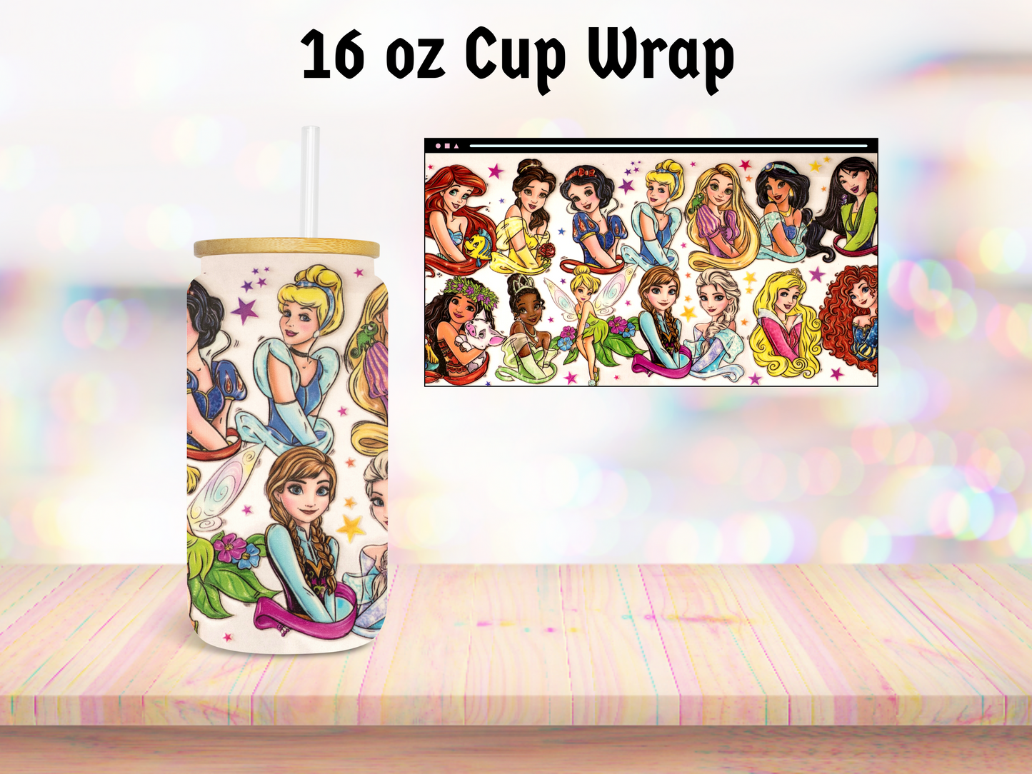 Princess and Friends 16oz Cup Wrap