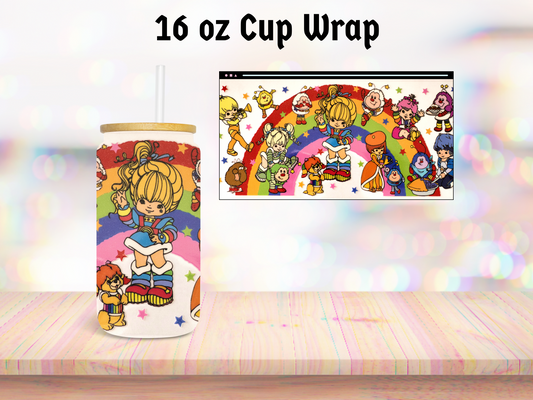 Rainbow Girl 16oz Cup Wrap
