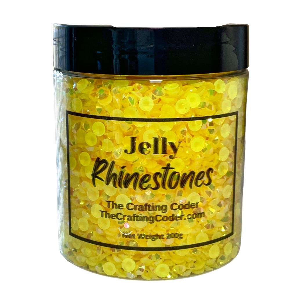 Citrine Yellow Jelly Rhinestones - AB - The Crafting Coder