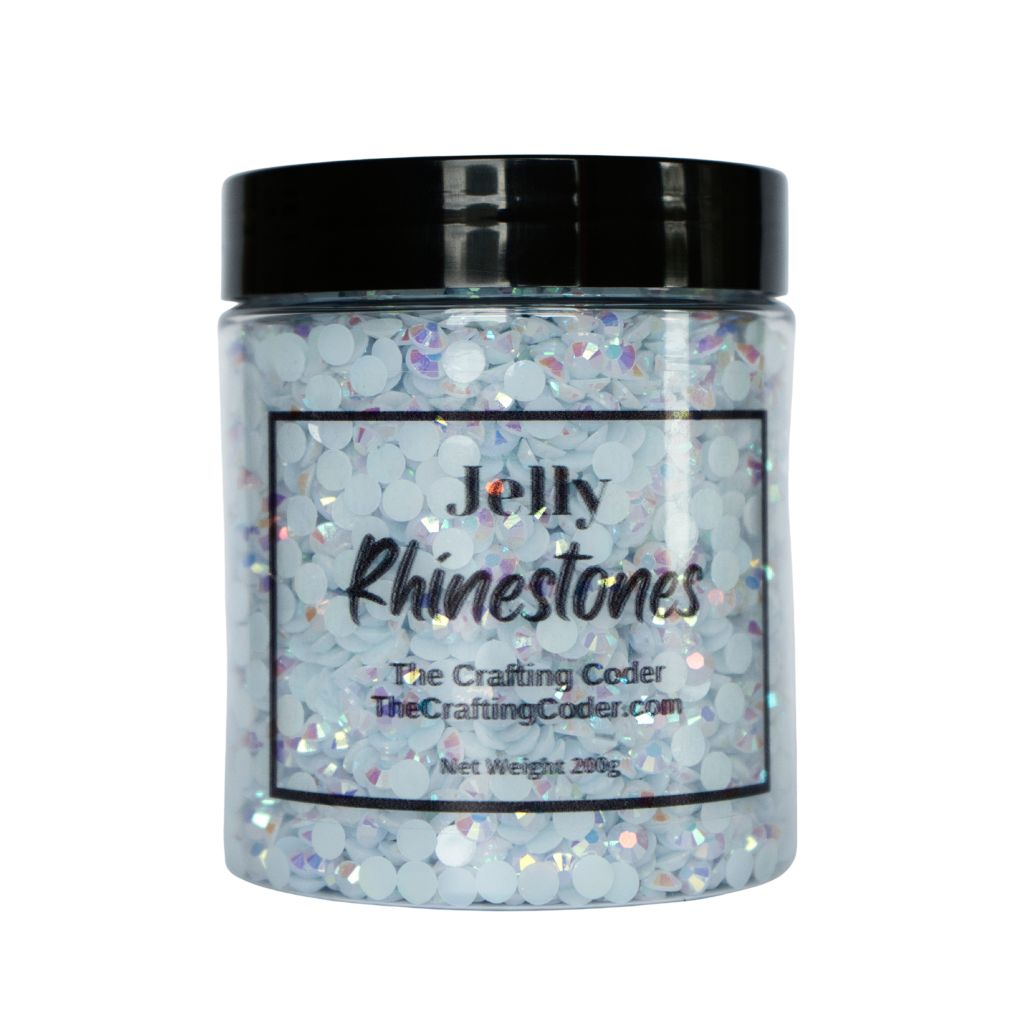 Confetti White Jelly Rhinestones - AB - The Crafting Coder