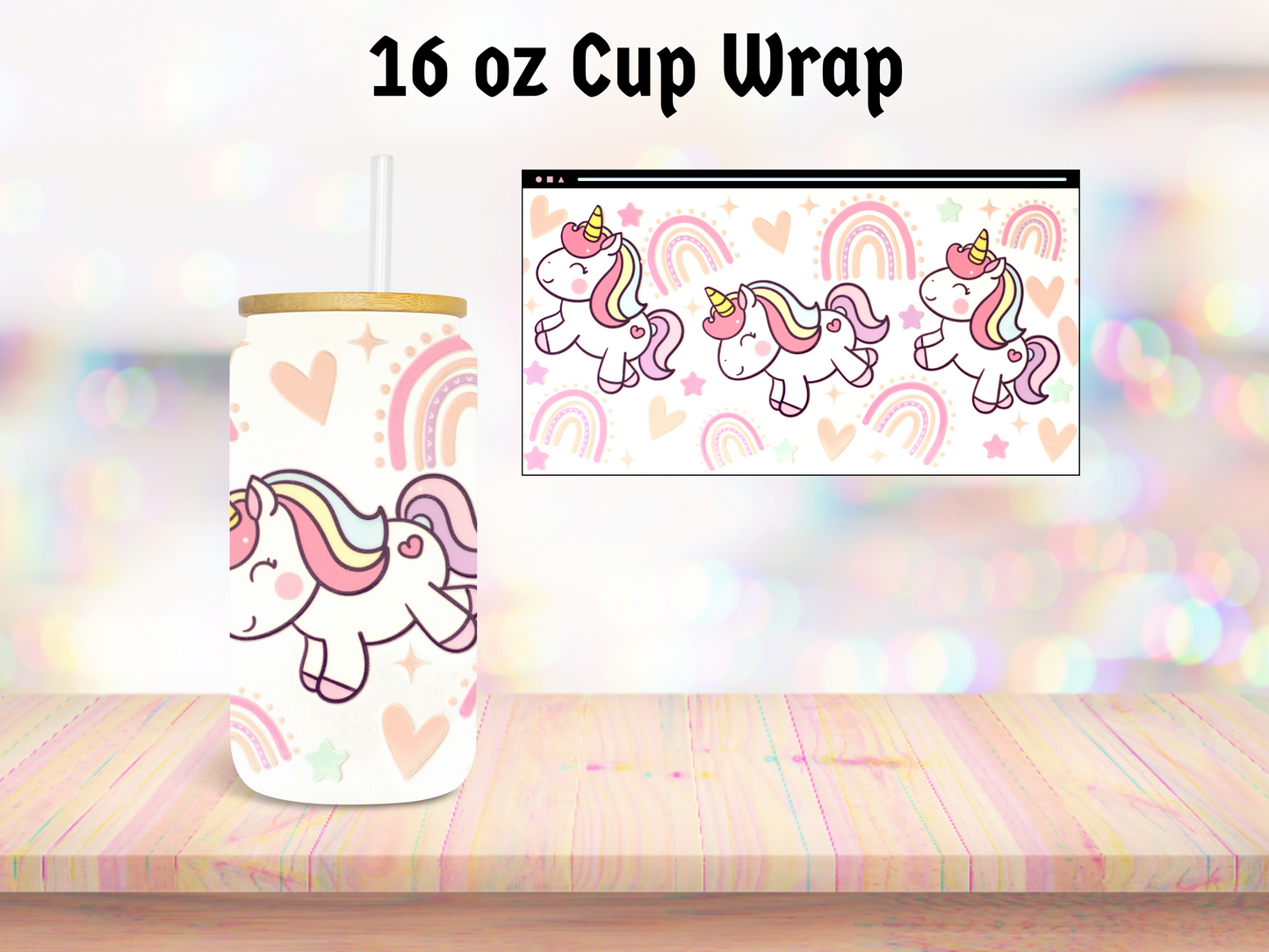 Baby Unicorns 16oz Cup Wrap