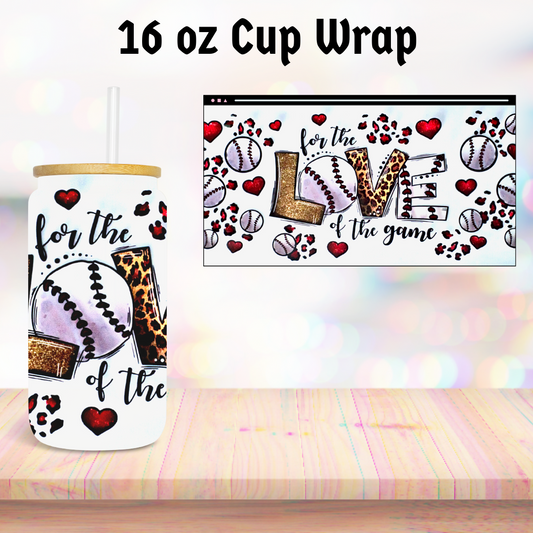 Baseball Love 16oz Cup Wrap