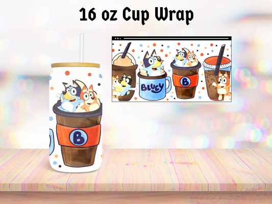 Blue Dog 16oz Cup Wrap