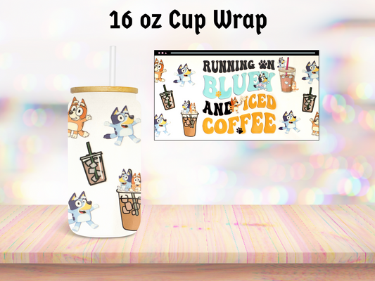 Blue Dog Iced Coffee 16oz Cup Wrap