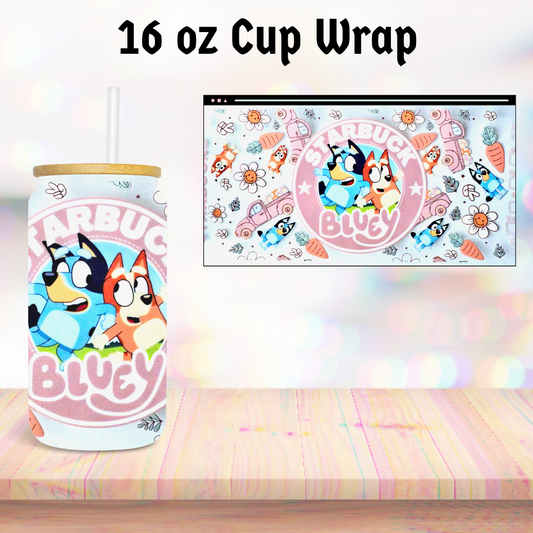 Blue Dog Starbs 16oz Cup Wrap