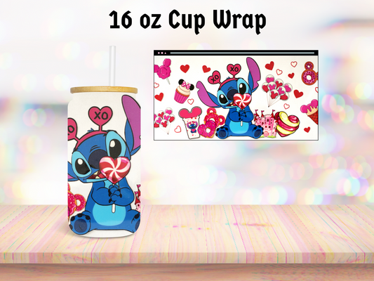 Blue Candy Creature 16oz Cup Wrap