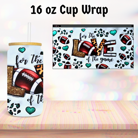 Football Love 16oz Cup Wrap