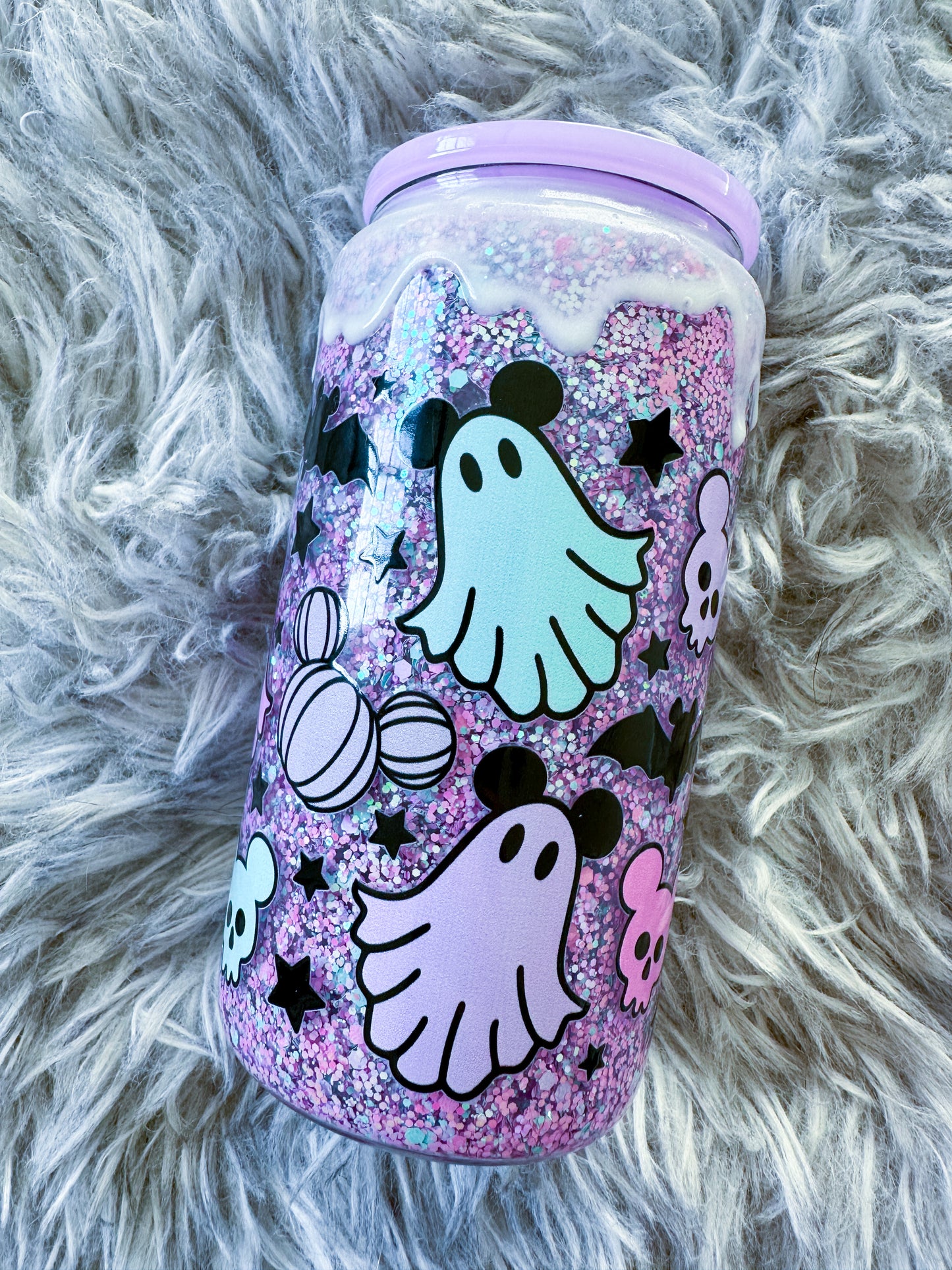 Pastel Ghosts Glow in the Dark Snow Globe Tumbler