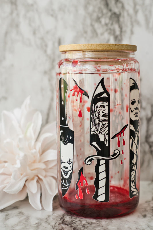 Horror Knives Oozing Snow Globe Tumbler