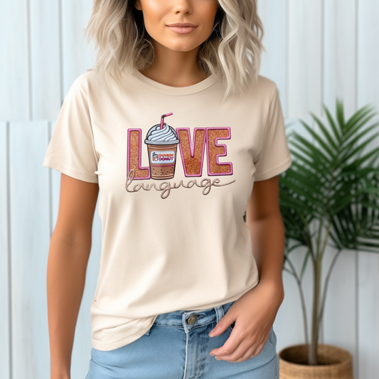 Love Language Dunkin' Graphic Tee