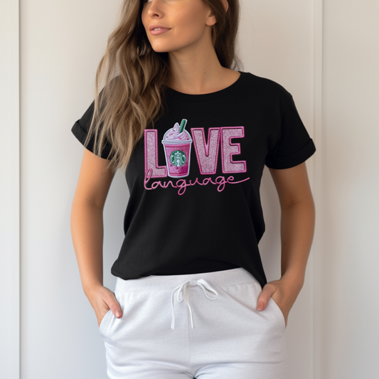 Love Language Pink Starbs Graphic Tee