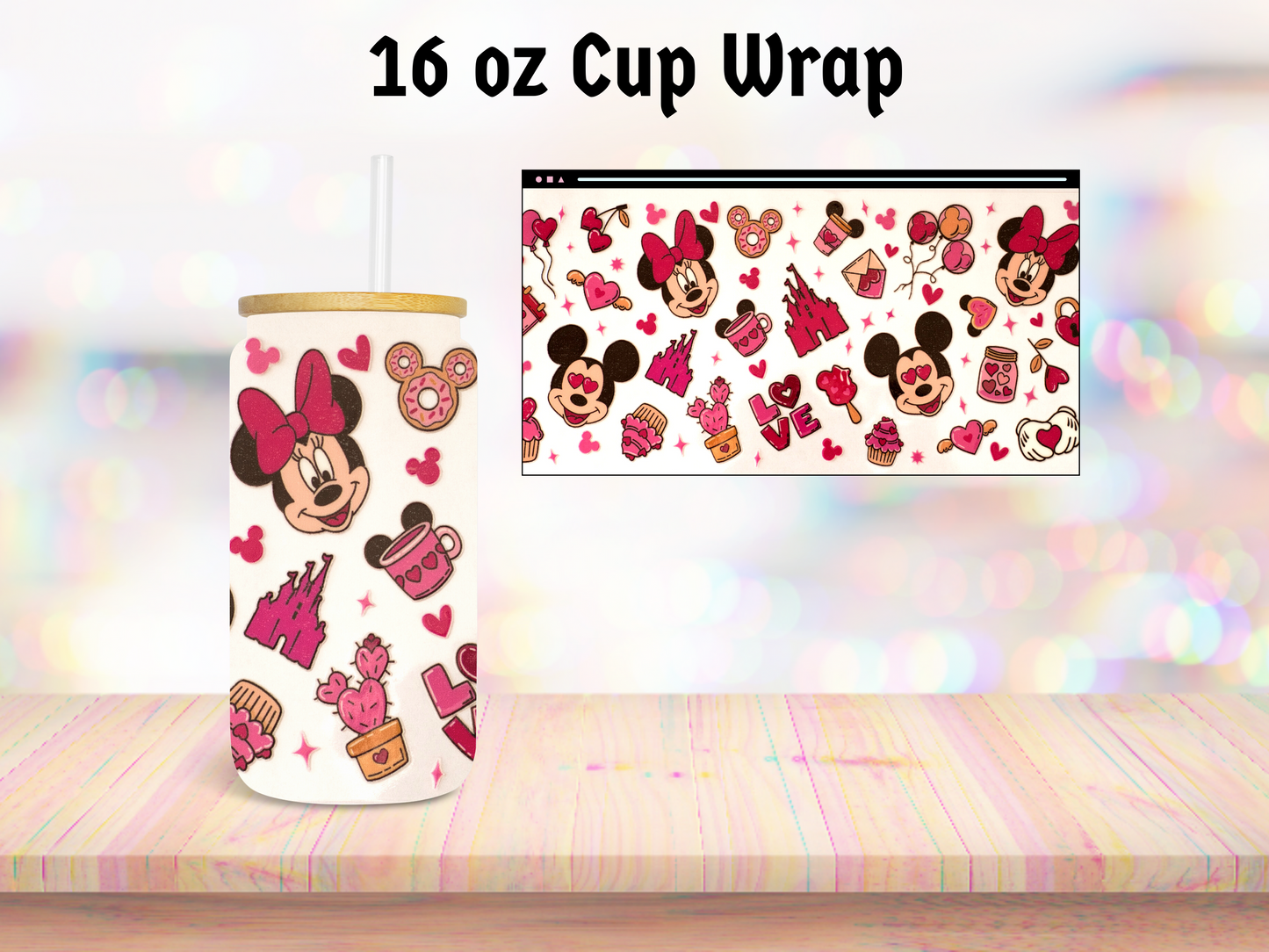 Pink Mouse Snacks 16oz Cup Wrap