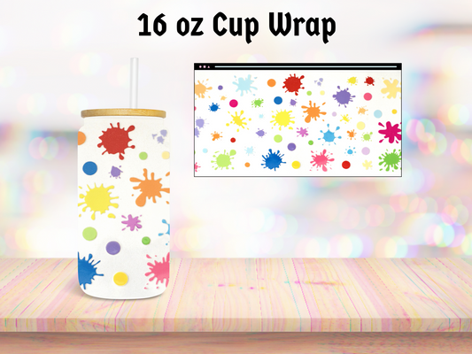 Paint Splatter 16oz Cup Wrap