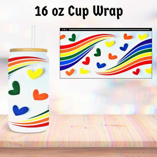 Rainbow Love 16oz Cup Wrap