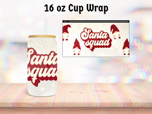 Santa Squad 16oz Cup Wrap