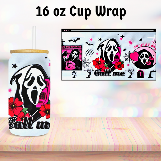 Scary Guy Floral 16oz Cup Wrap