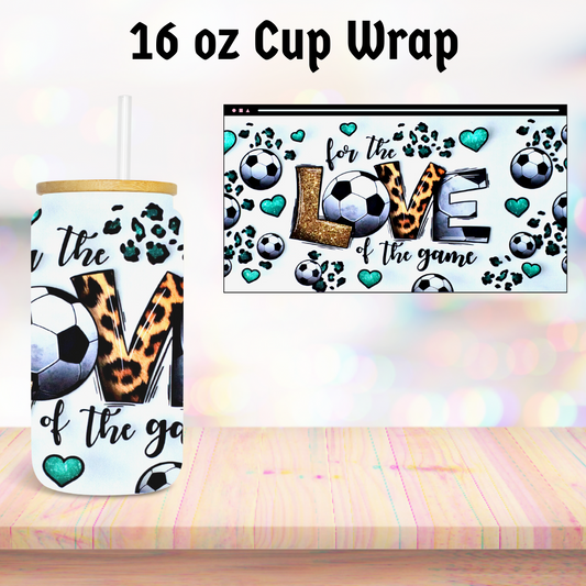 Soccer Love 16oz Cup Wrap