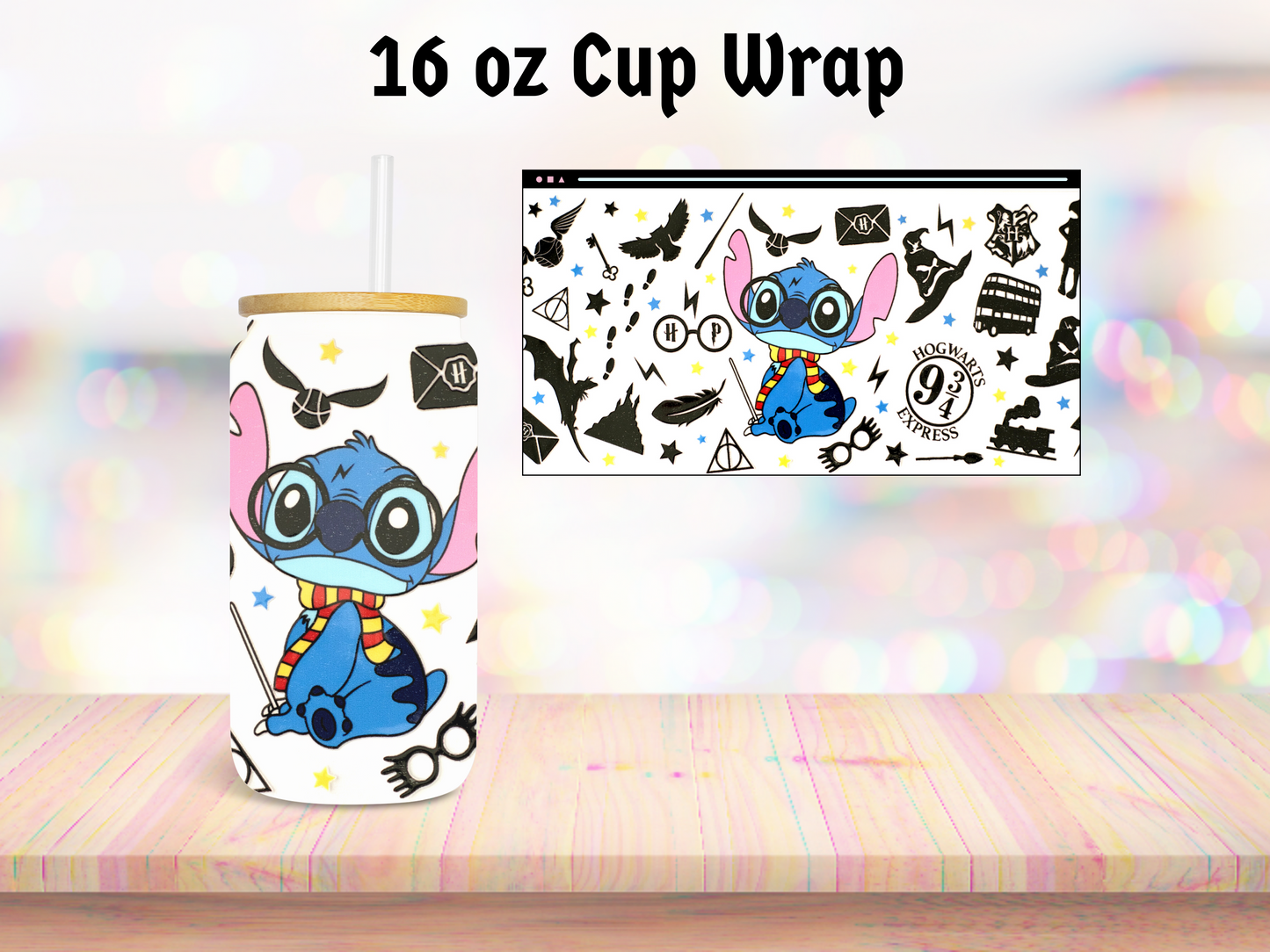 Wizard Blue Creature 16oz Cup Wrap
