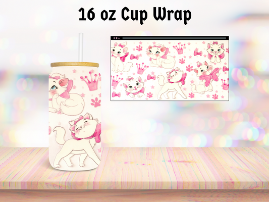 Fancy Cats 16oz Cup Wrap