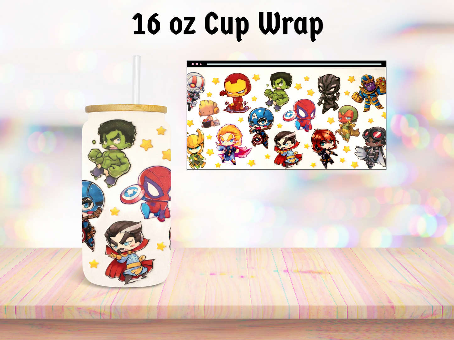 Baby Fighting Heroes 16oz Cup Wrap