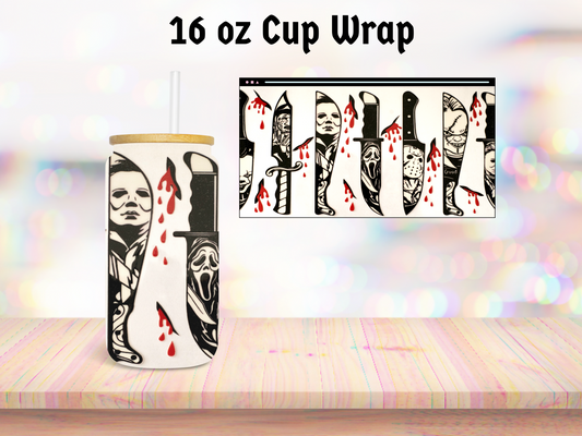 Horror Knives 16oz Cup Wrap