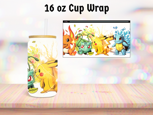 Yellow Creature and Friends 16oz Cup Wrap