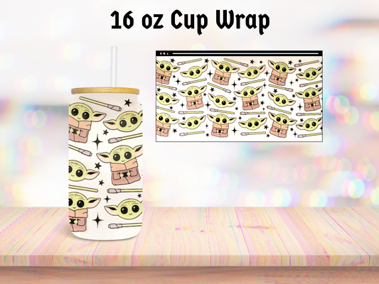 Green Creature Wizard 16oz Cup Wraps