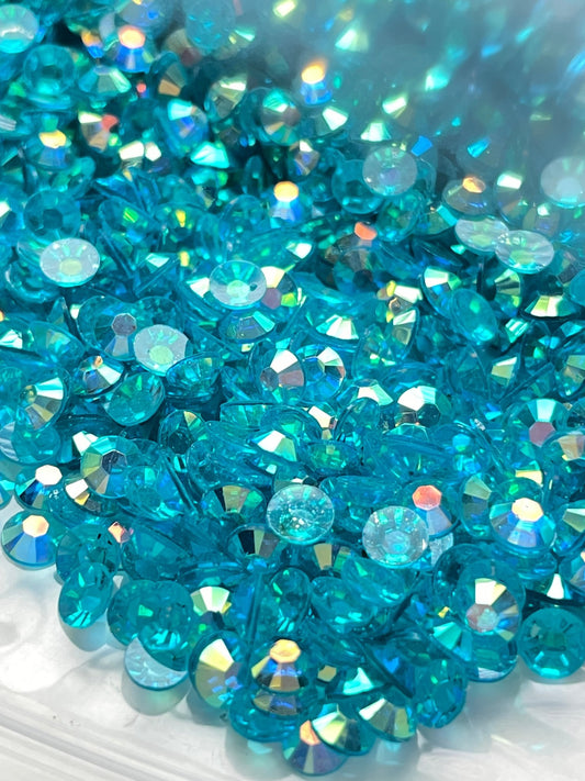 Dark Teal Transparent Rhinestones - AB - The Crafting Coder