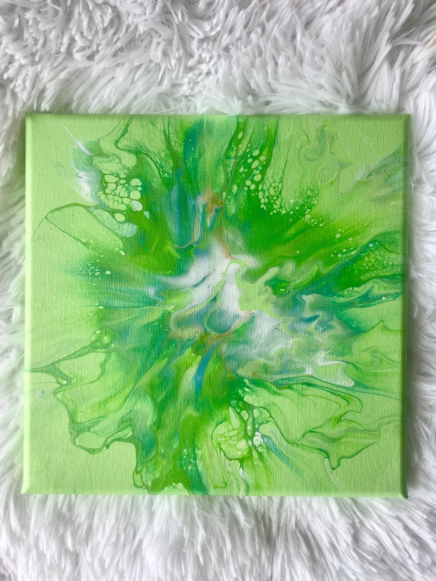 Green Abstract Acrylic Painting - The Crafting Coder