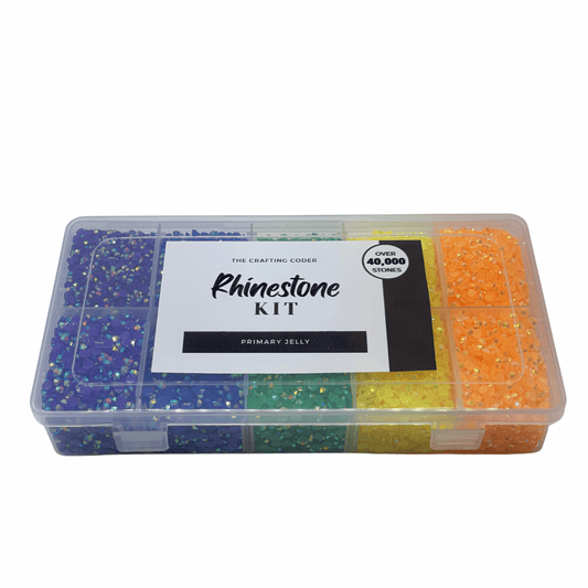 Jelly Resin Flatback Rhinestone Kit- Primary Rainbow - The Crafting Coder