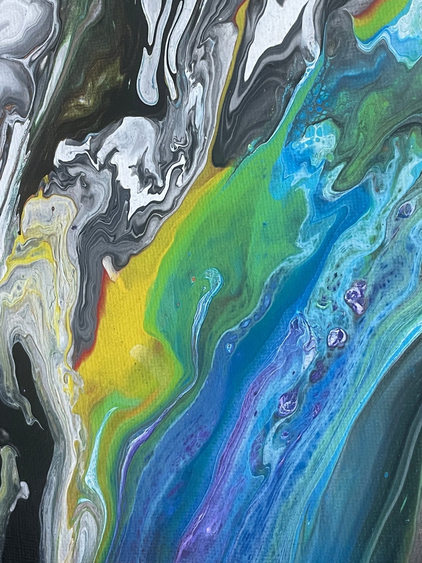 Rainbow Road Abstract Acrylic Painting - The Crafting Coder