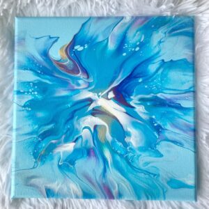 Blue Abstract Acrylic Painting - The Crafting Coder