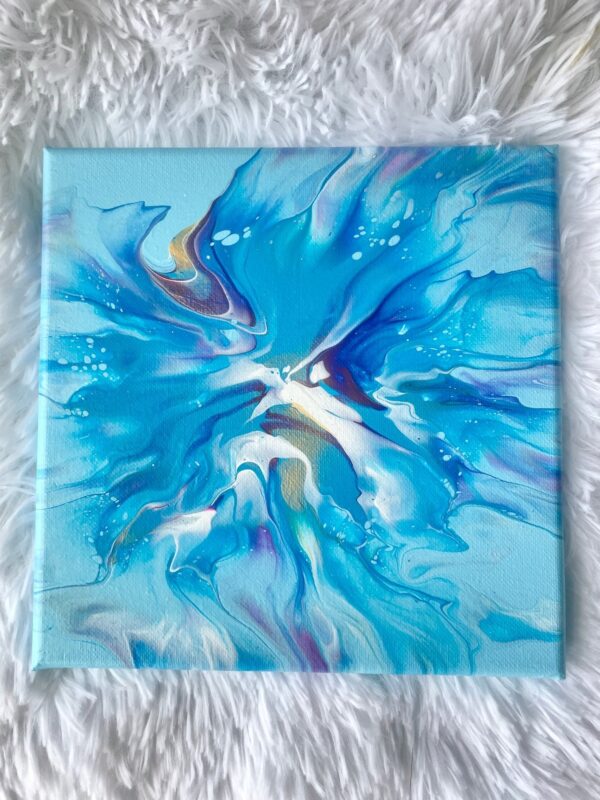 Blue Abstract Acrylic Painting - The Crafting Coder