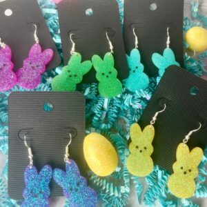 Easter Bunny Glitter Earrings - The Crafting Coder