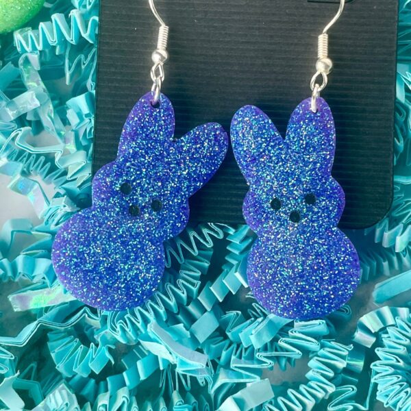 Easter Bunny Glitter Earrings - The Crafting Coder