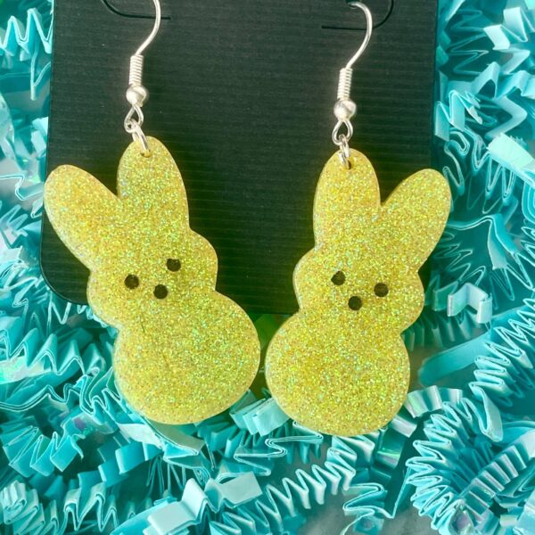 Easter Bunny Glitter Earrings - The Crafting Coder