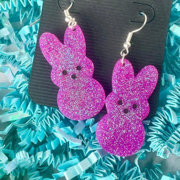 Easter Bunny Glitter Earrings - The Crafting Coder