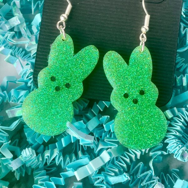 Easter Bunny Glitter Earrings - The Crafting Coder