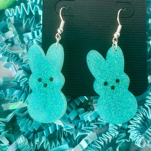 Easter Bunny Glitter Earrings - The Crafting Coder