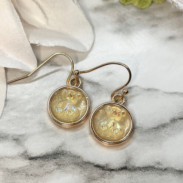 Gold Jelly Bear Earrings - The Crafting Coder