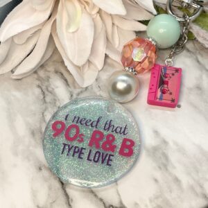 I Need That 90s R&B Music Bubblegum Bead Keychain - The Crafting Coder