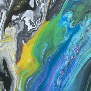 Rainbow Road Abstract Acrylic Painting - The Crafting Coder