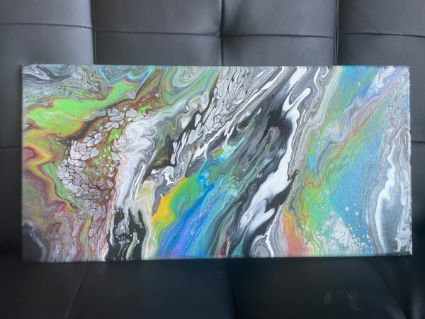 Rainbow Road Abstract Acrylic Painting - The Crafting Coder